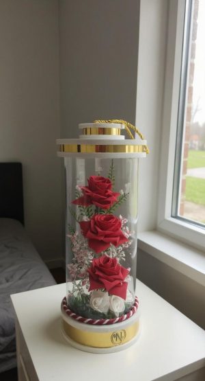 گیفت شیشه ای استوانه فانوسی کوچک