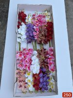 شاخه ارکیده لمسی ۹ گل رنگی( پک 8 تایی )