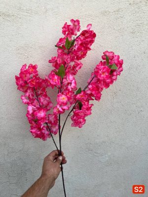 شاخه شکوفه هلو برگدار پرحجم