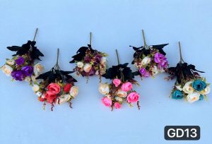 بوته نسترن برگ مشکی ۵ بازو (پک12تایی )