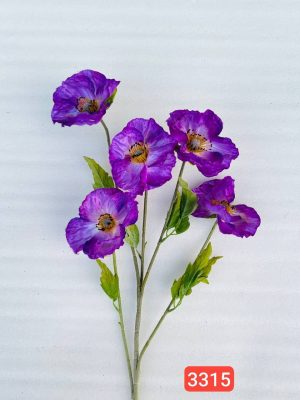 شاخه شقایق ۵ گل پرزدار (پک 4 تایی میکس)