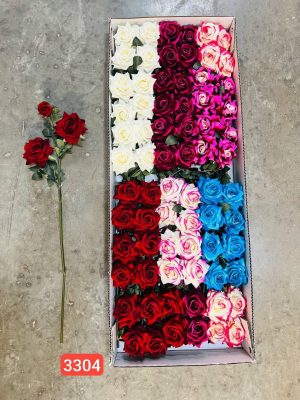 شاخه رز سه گل خارجی (جعبه 36تایی )