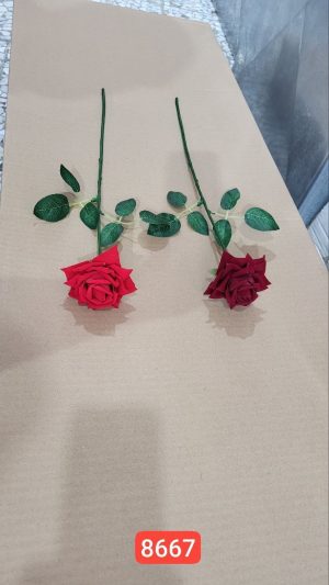 شاخه رز مونتاژی سایز ۲ برگ ریز(جعبه 50 تایی )