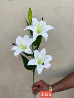 شاخه لیلیوم لمسی ۳ گل وارداتی