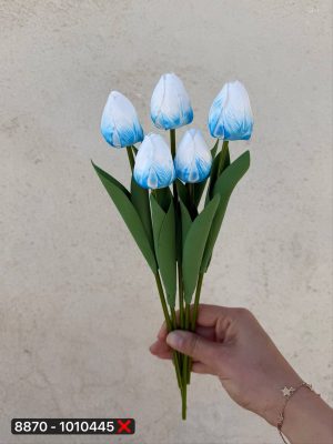 شاخه لاله فومی رنگی برگدار (پک ۲۰ تایی)