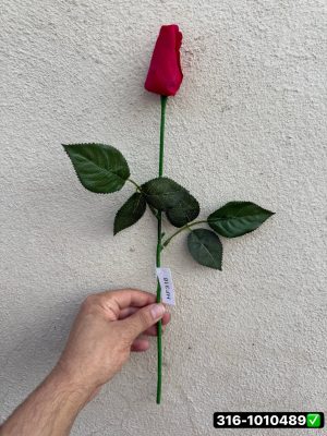 شاخه رز غنچه لمسی قرمز خارجی