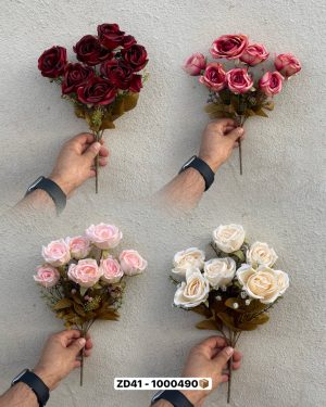 بوته رز برگ سوخته 7 گل(پک10تایی)